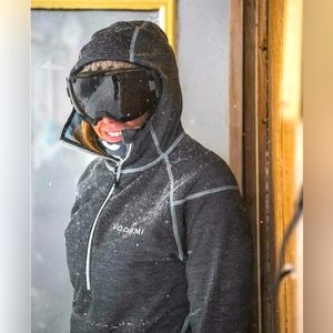 Voormi womens wool pullover hoodie large  merino wool